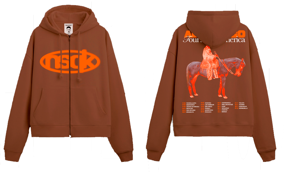 SUDADERA CON CIERRE CAFÉ