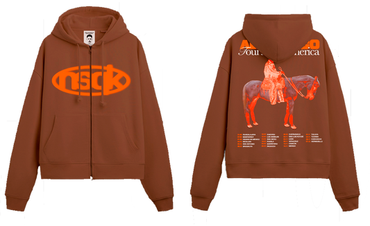 SUDADERA CON CIERRE CAFÉ